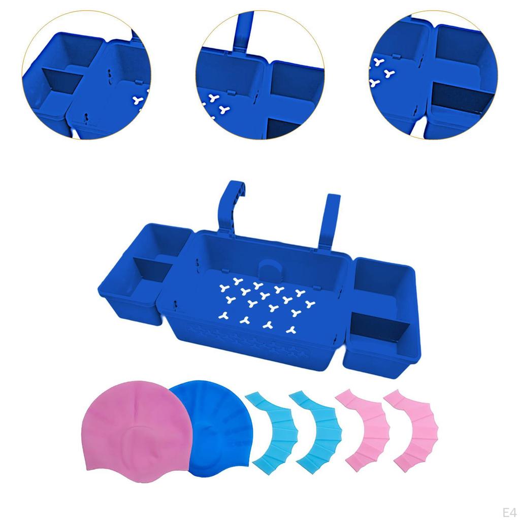 , Multifunktioneller Seitenhänge-Organizer-Behälter, der für die meisten Aufstellbecken passt, mit Badekappe