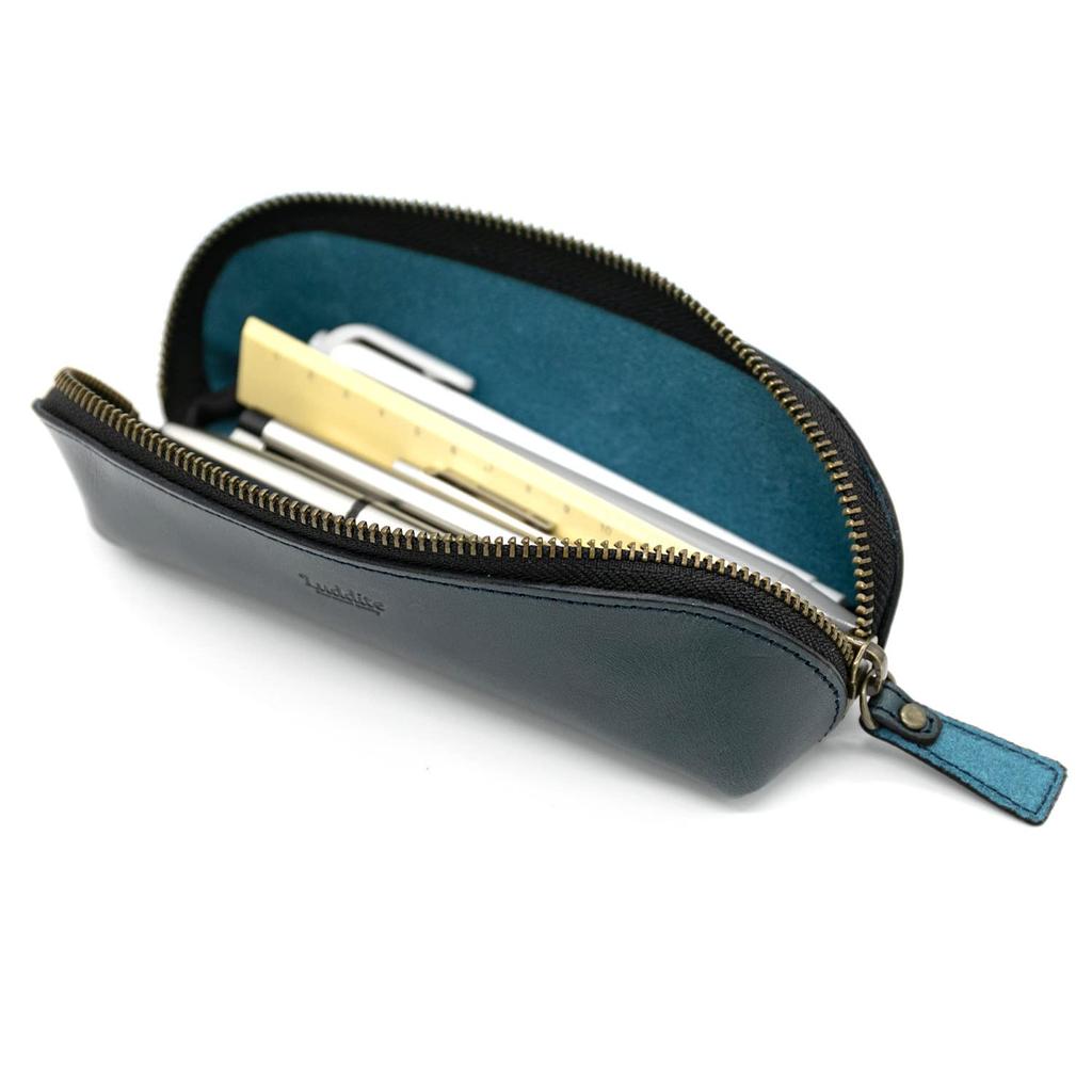 Luddite Garment Bag, Luddite Arch Pen Case, Trattoria Leather, Navy