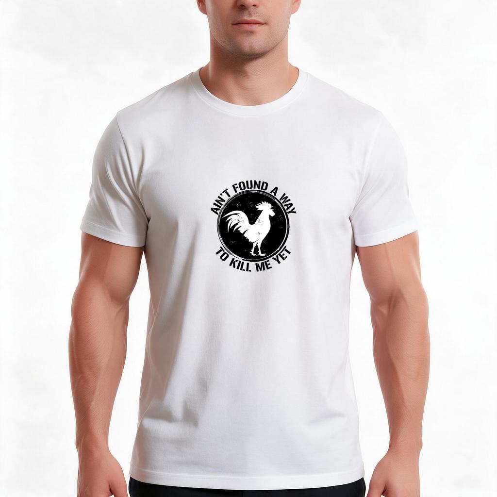 Rooster Aint Found A Way To Kill Me Yet Tshirt Summer Casual Cotton Tee Oversized Streetwear Tops Vintage Graphic Print