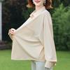 Plus Size Women's Loose Long Sleeve Button-Down Shirt, Solid Color Casual Office Blouse (3XL-7XL)