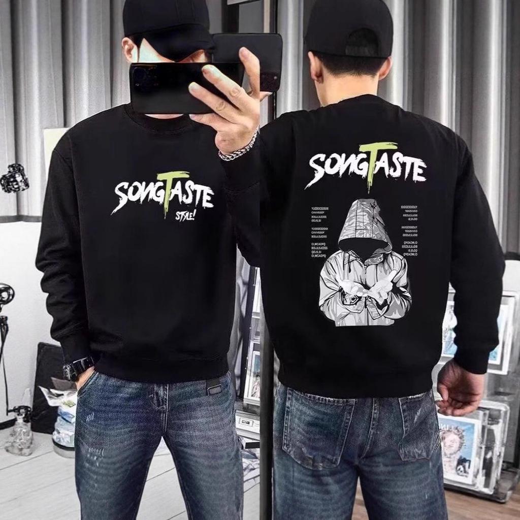 Herren Herbstmode Übergroßes Rundhals Langarm Sweatshirt