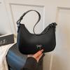 Women's bag  single-shoulder bag Korean style with a bow decorati fashiable crescent-shaped bag for casual commuting under