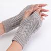 Short Twist Fashion Gloves for Men and Women In Autumn and Winter New Korean-style Knitted Woolen Half Finger Exposed Warm Wrist Guards
