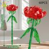 Non-Toxic Valentine'S Day Rose Flower Bouquet Building Blocks Set Artificial Flowers For Home Decor Crystal Rose Bricks Kits Toys