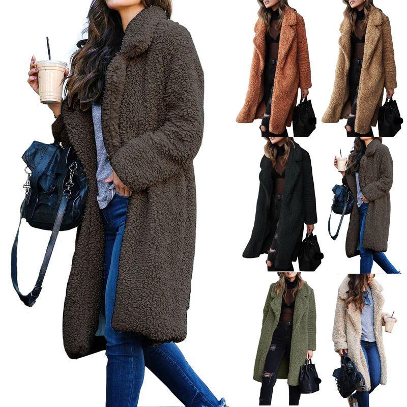 Luxurious Women Jacket Ladies Long Teddy Bear Cardigan Coat Faux Fur For Winter Warmth