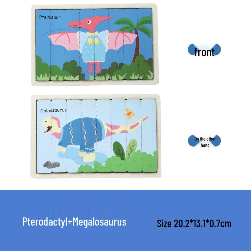 Creative Wooden Dinosaur Puzzle for Kids: Educational Animal Pattern for Kindergarten