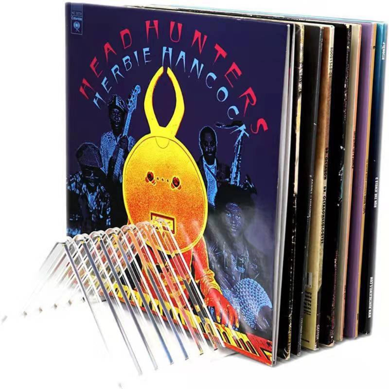 Acrylic Vinyl Record Display Shelf Storage Rack 12-channel CD Disc Storage Holder Stand Triangular Albums Organiser