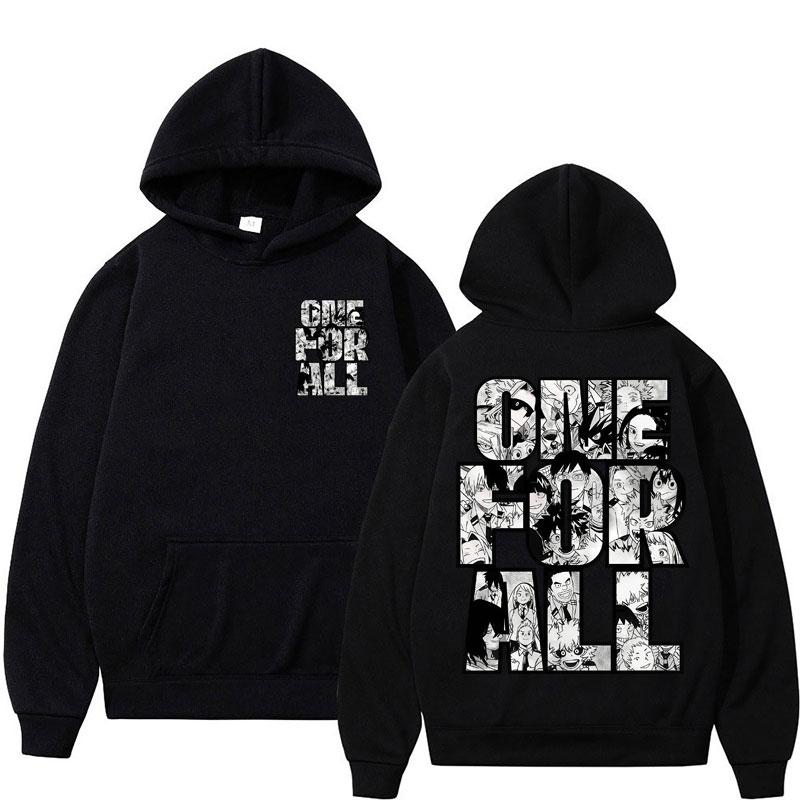 

Anime My Hero Academia one for All Graphic Hoodie Men Women Vintage Harajuku Manga Long Sleeve Loose Fleece Casual S