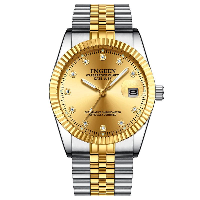 Tycoon Gold Waterproof Couple Watch: Stylish Gold Watches for Men and Women