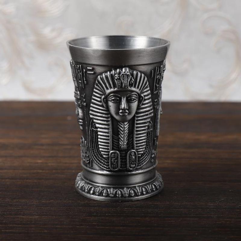 

Креативный маленький металлический винтажный египетский бокал для вина, ликера, коктейля, виски, винного бара, кубок фараона, Тутанхамона, резной кубок для воды 50ml