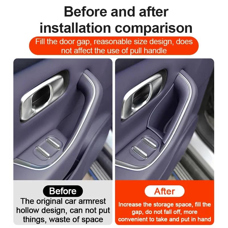 For Leapmotor C10 2024-2026 Car Door Storage Box Armrest Storage Barrel Silicone Front Rear Handle Storage Box Auto Interior Box
