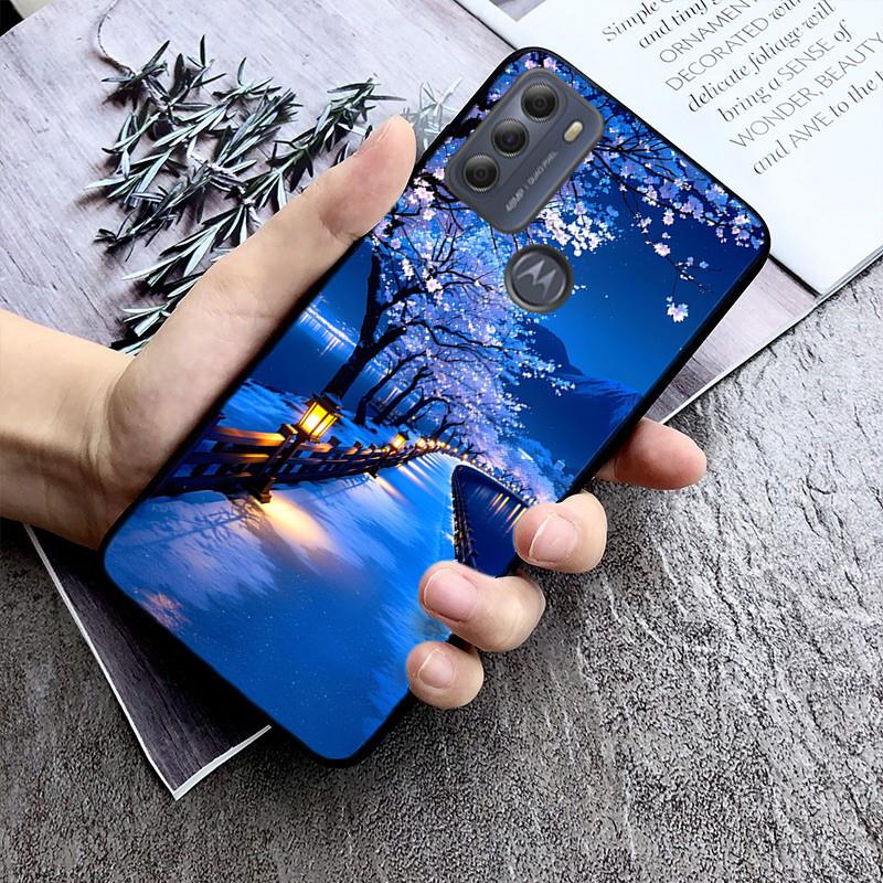 Night Scenery Moon Flower Beach Case For Motorola G Stylus 5G G Play G35 G45 G54 G24 G86 G04S E13 E14 E32 E32S