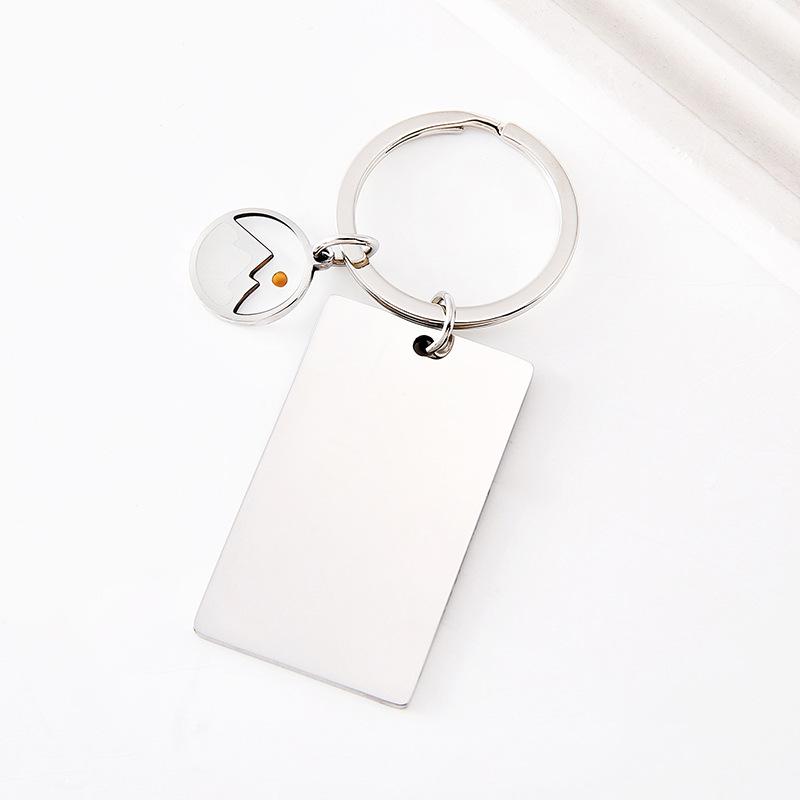 Mustard Seed Epoxy Stainless Steel Keychain with UV Laser Color Printing