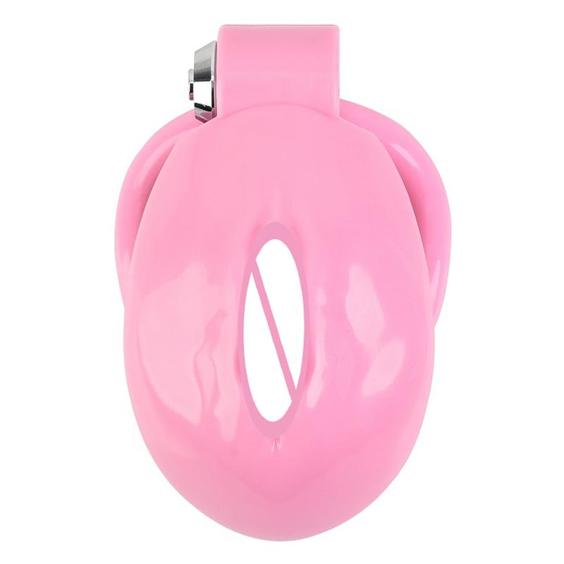 Pink Male Penis Chastity Cage Set Small Chastity Cage With 5 Cock Rings Penis Bondage Slave Man Sex Toy