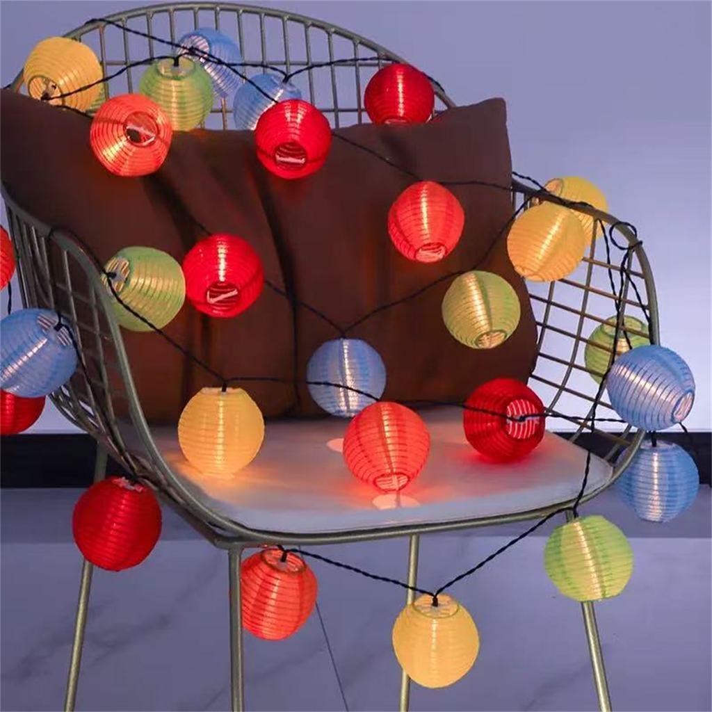 Solar LED lantern lamp Strings outdoor garden decoration cloth lantern string Christmas day decorative light string