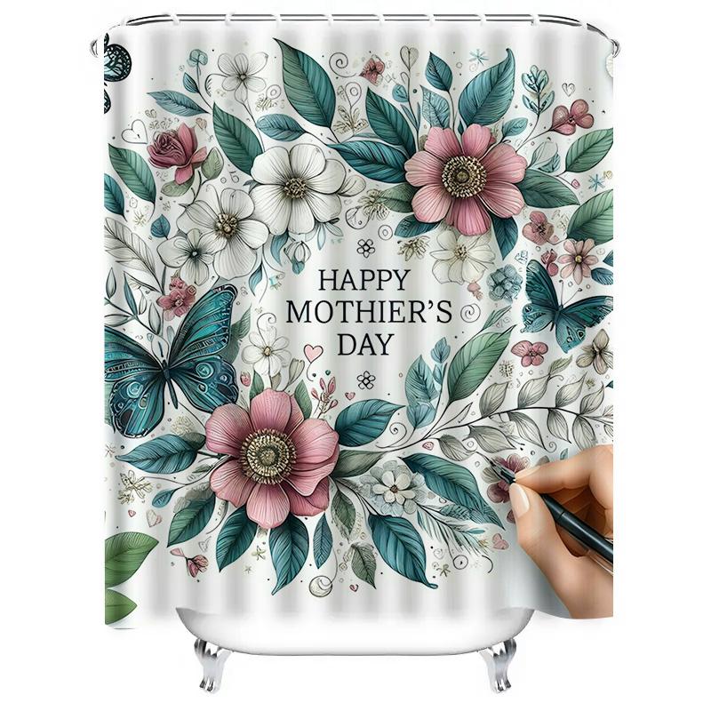 Happy Mother'S Day Floral Shower Curtain | Elegant And Festive Decor