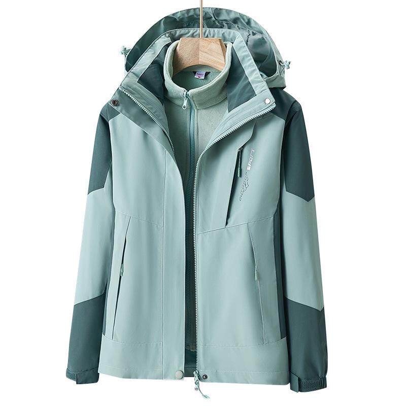 Mink Velvet Liner 3-in-1 Windproof Waterproof Jacket for Women & Men - Detachable, Warm Outerwear