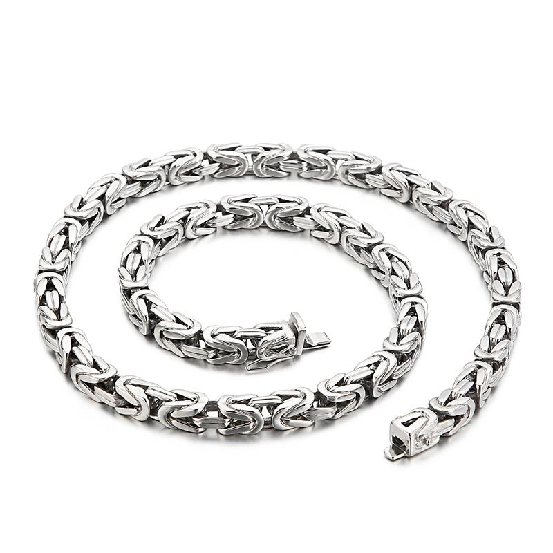 

Kalen 8mm Wide Golden Stainless Steel Necklace Bracelet for Men 60cm Hip Hop Party Jewelry Polished Hegemonic Imperial Gift Bracelet-20cm