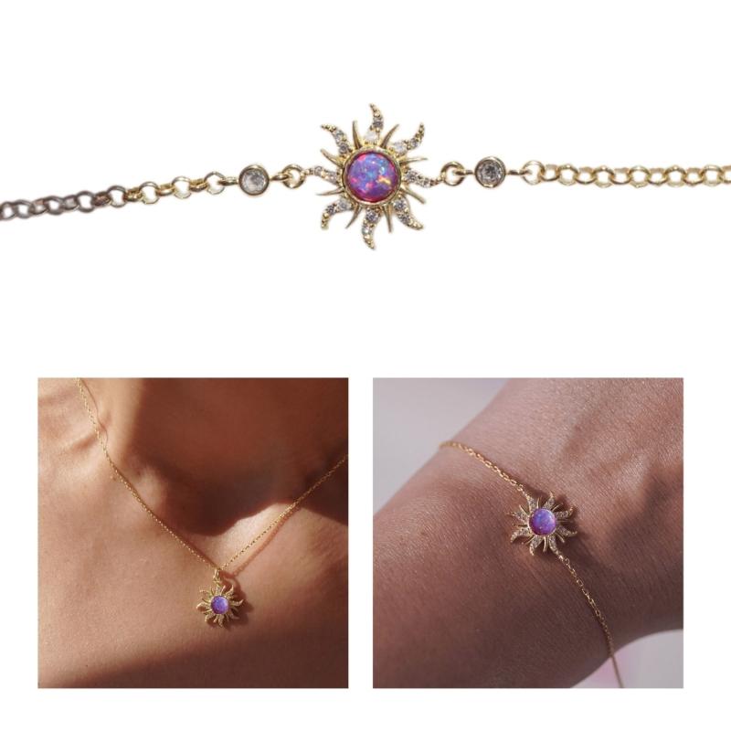 Elegant Geometric Pendant Jewelry Charm Stylish Neckchain/Earrings/Rings/Bracelet Jewelry with Zircon Geometric Pendant