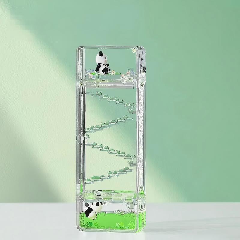 Bedårande Panda Oljedropp Timglas: Kreativt skrivbordsutsmyckning & Avkopplingstimer, Perfekt present till Barnens Dag