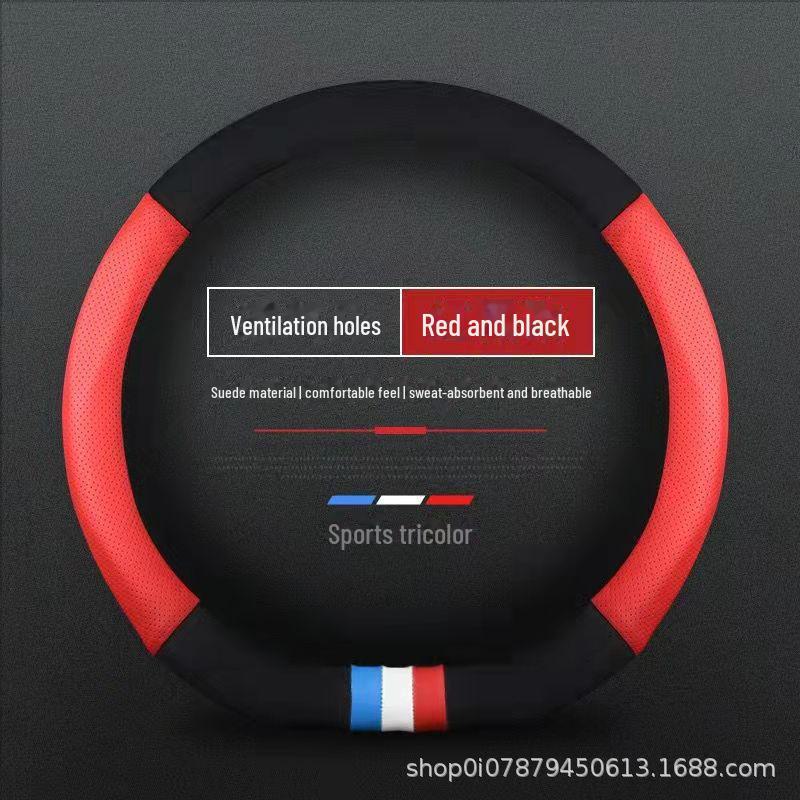 Universeller Lenkradbezug aus Wildleder: Winter und Ganzjahres-Rutschfest, Schweißabsorbierend, Atmungsaktiv für Männer und Frauen