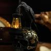 Halloween Crow Skull Night Light Table Lamp Halloween Decorative Skull Lamp Gothic Decorative Night Light Resin Craftsmanship