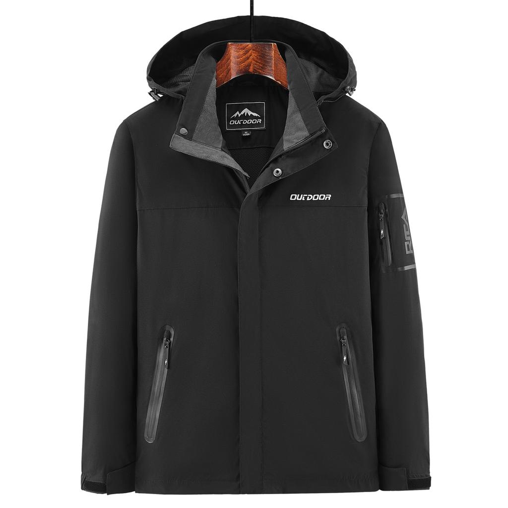 Frühlings- und Herbst-Dünne Herren Outdoor Locker Große Größe Mehrfach-Taschenjacke Herren Winddichte Wasserdichte Jacke