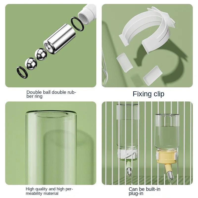 Automatic Hamster Ball Bird Water Drinker Fountain Small Pet Guinea Pig Rabbit Kettle Bottle No Drip Hanging Water Dispenser
