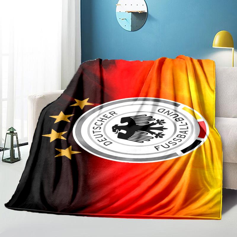 Germany Football Emblem Printed Throws Blanket Soft Flannel Blankets for Couch Bed Gifts for Men Women Picnic blanket Christmas gifts