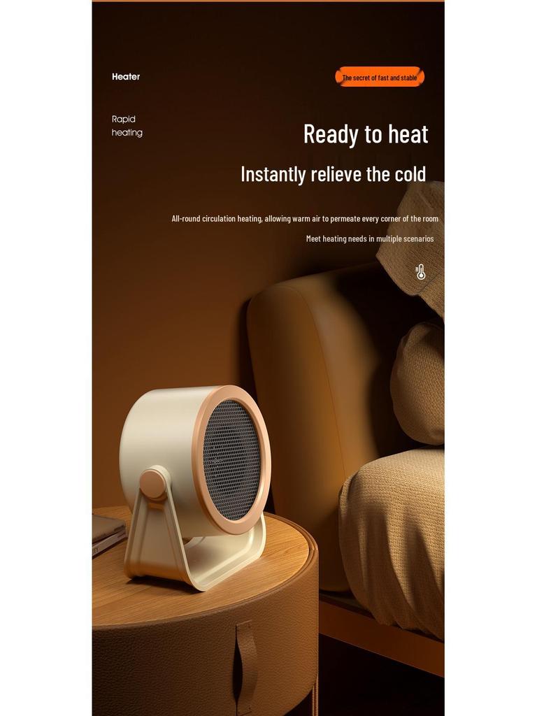 Compact Energy-Saving Desktop Heater: Fast & Efficient Warm Air Blower for Home & Office