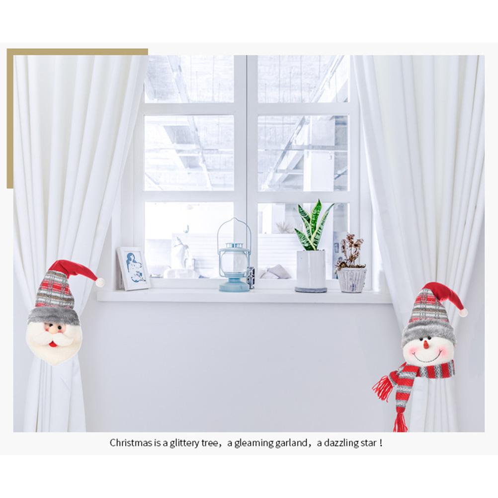 Christmas Curtain Buckle Santa Claus Snowman Elk Christmas Decorations Window Decoration Christmas Gifts