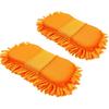 Microfiber Car Wash Sponge-Non-Scratch Wash Mitt-Two Sided Chenille Microfiber Washing Sponge-Mitt For Cars, Trucks, SUVs, Boats(2 Pack Green)