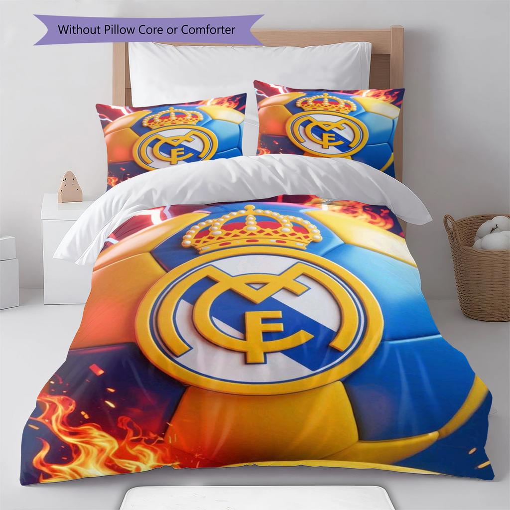 Set cu cuvertură și fețe de pernă cu model de desene animate Decorare casă Cadou de ziua de naștere (1 * husă de pilotă + 2 * fețe de pernă, fără miez)