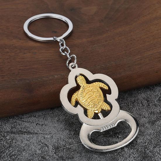 Ocean-Themed Keychain Rotatable Seashells Sharks Seahorses Turtles Zinc Alloy Key Ring Pendant Backpack Bag