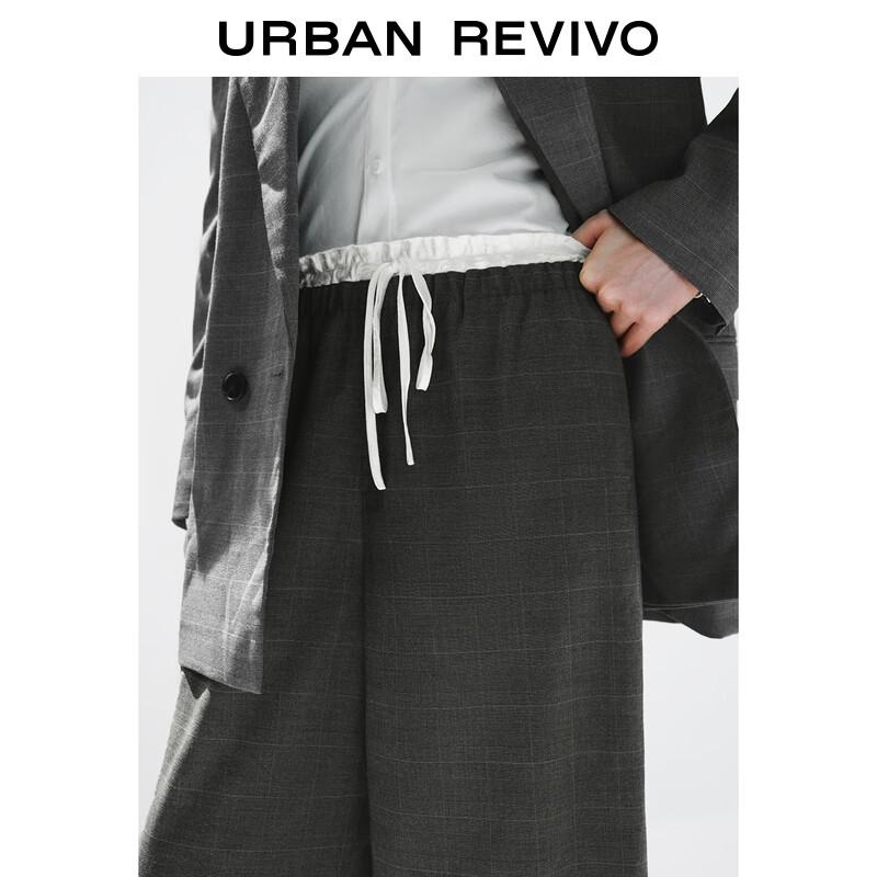 UR 2025 Women's Plaid Tie-Waist Wide-Leg Pants