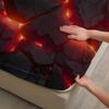 1 Simple Red Glowing Polygon Printed Matte Fitted Sheet, Bedroom Printed Bed Cover, Bedding (excluding Pillowcases)