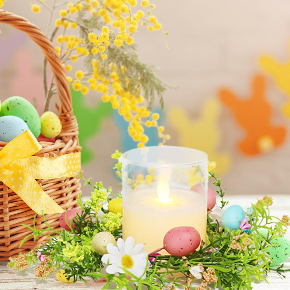 Cute Easter Bunny Wreath Exquisite Rabbit Hole Garland Ornament Home Decoration Artificial Easter Eggs Ornament Garland