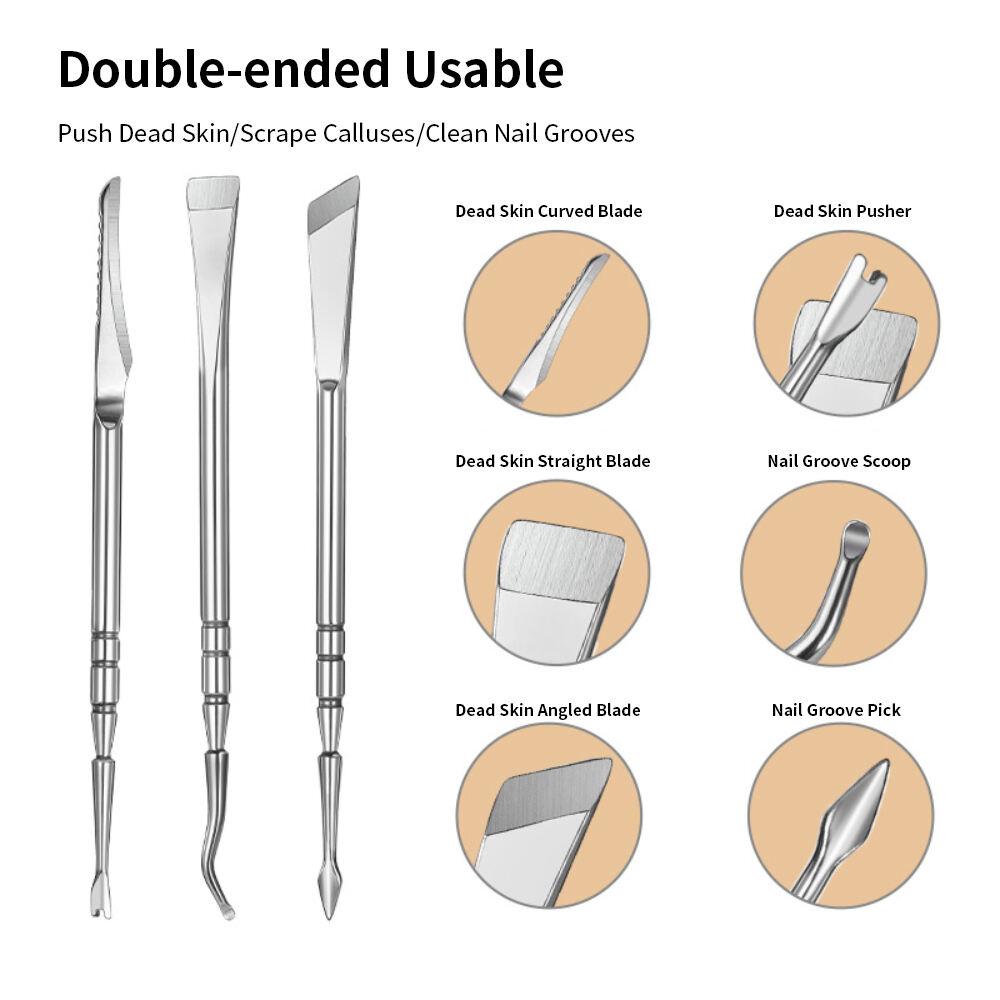 Professional Stainless Steel Double-Ended Foot Scraper Toe Nail Care Hook Ingrown Stainless Steel Double-Ended Foot Scraper