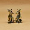 Couple Cat Ornament Vintage Brass Sculpture Art Piece Intertwined Loving Cats Artwork for Home Office Cat Statue Home Decoration