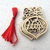 6pcs/Set Hollow Letters Natural Wood Christmas Ornaments Hanging Christmas Tree Decorations