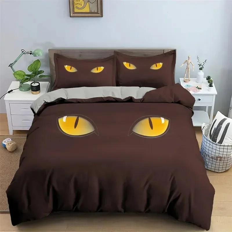 Kawaii Katze Bettbezug Cartoon Bettwäscheset Mikrofaser Niedlich 3D Tiere Bettdeckenbezug Einzelbett Doppelbett Kingsize Für Kinder Junge Mädchen Teenagerzimmer