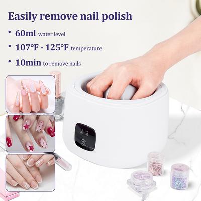 Bacia Elétrica para Remolho de Esmalte a Vapor para 5 Dedos Forro Interno Máquina Removedora de Esmalte a Vapor Aquecimento Removedor de Gel UV Remolho