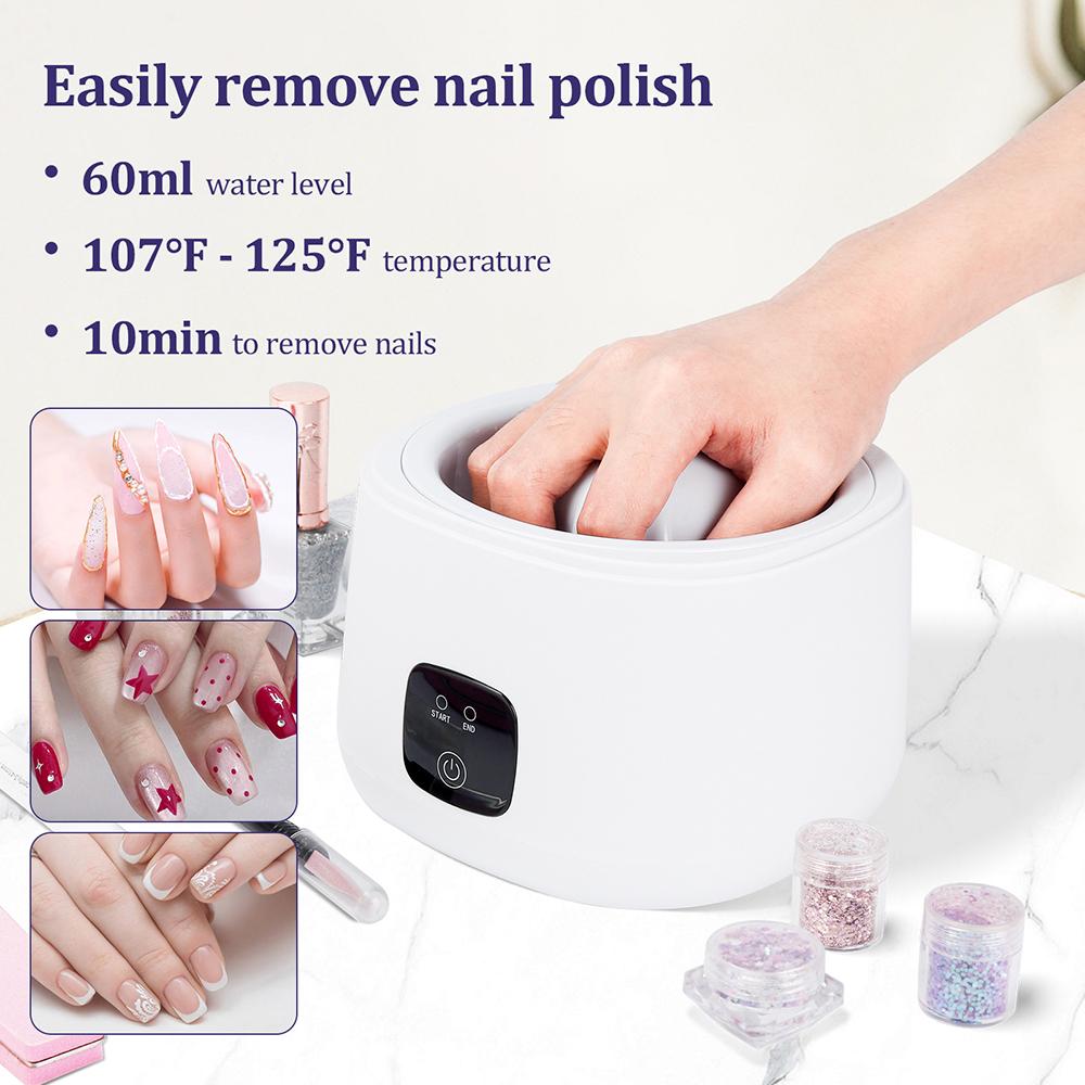 Elektrisk neglelakkbløtebolle Damp 5-fingers innerliner Neglelakkfjerningsmaskin Steamer Oppvarming UV Gel Fjerner Bløtlegg