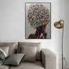 Abstract Woman Colorful Hair Watercolor Canvas Painting Poster Prints Wall Art Pictures for Living Room Home Decoration Cuadros