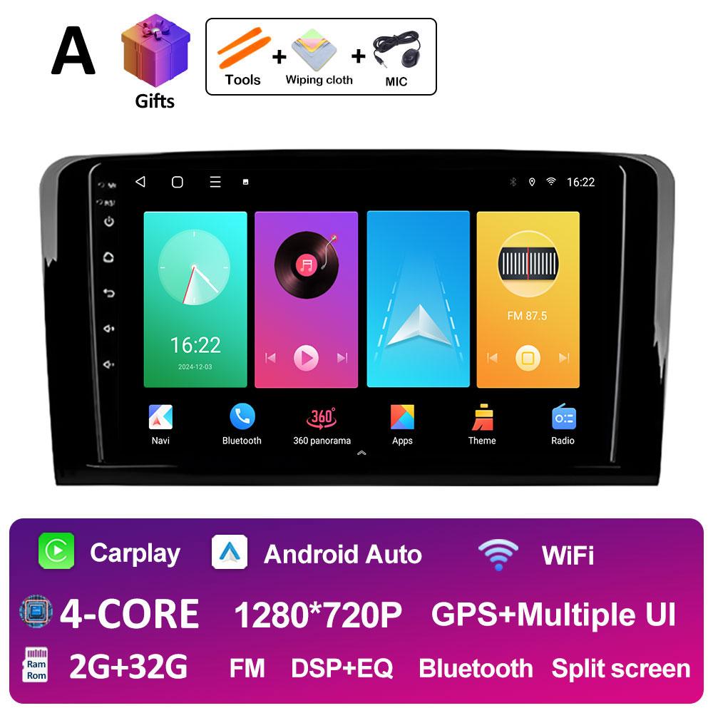 Player Radio Video Multimedia Auto Android 14 Pentru Mercedes Benz CLASS ML W164 Wireless Carplay Ventilator Răcire DSP Stereo Accesorii