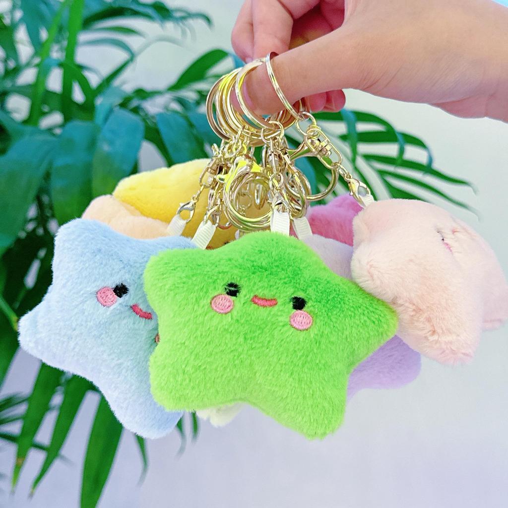 Plush Smiley Star Doll Keychain & Backpack Charm