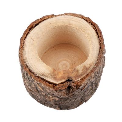 Wood Timber Pile Candle Holder Stand Candlestick Log Flowerpot Ornament Decor(Medium)