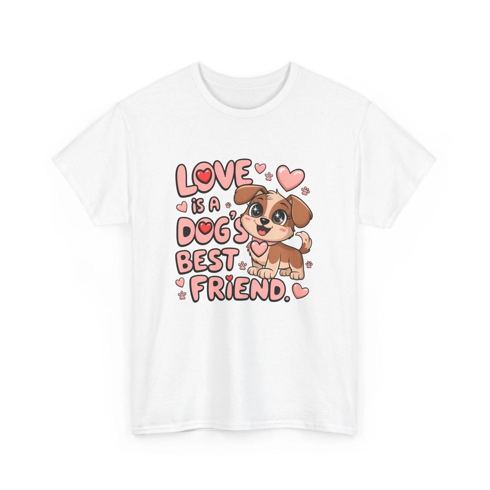 

Love is a Dogs Best T-Shirt – Funny Puppy Lover Paw Print Graphic Tee 4XL