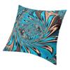 Turquoise Gems Geometric Pillow Cover Decoration Pretty Teal And Copper Fractal Two Cushions Throw Pillow Living Room Printing