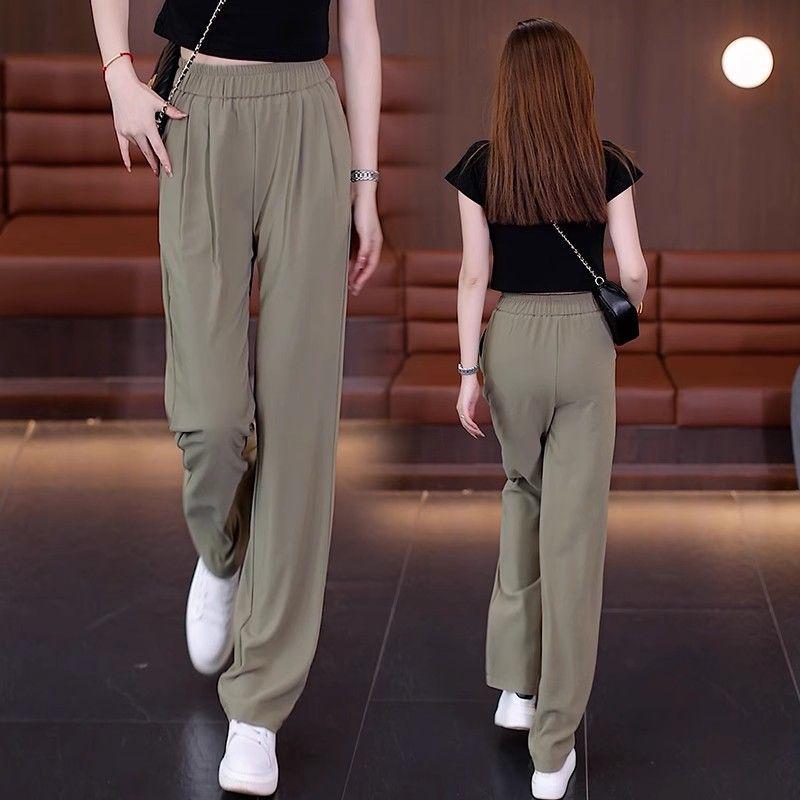 2026 Women's Summer Slimming Ice Silk Straight-Leg Pants: Cool, Loose, and Lightweight